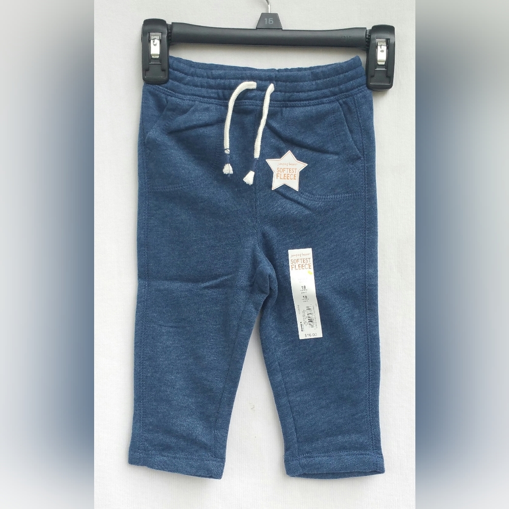 Jumping Beans Straight Leg Fleece Pants Blue Baby Boy Size 24M
